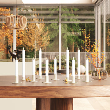 Romantik LED Kronljus paket - Vit - 6 stycken 15 cm | 4 stycken 24 cm