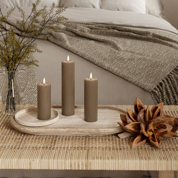 LIDERADO Vela pilar - Ø 5 x 12,5 + 15 + 20 cm Caramelo