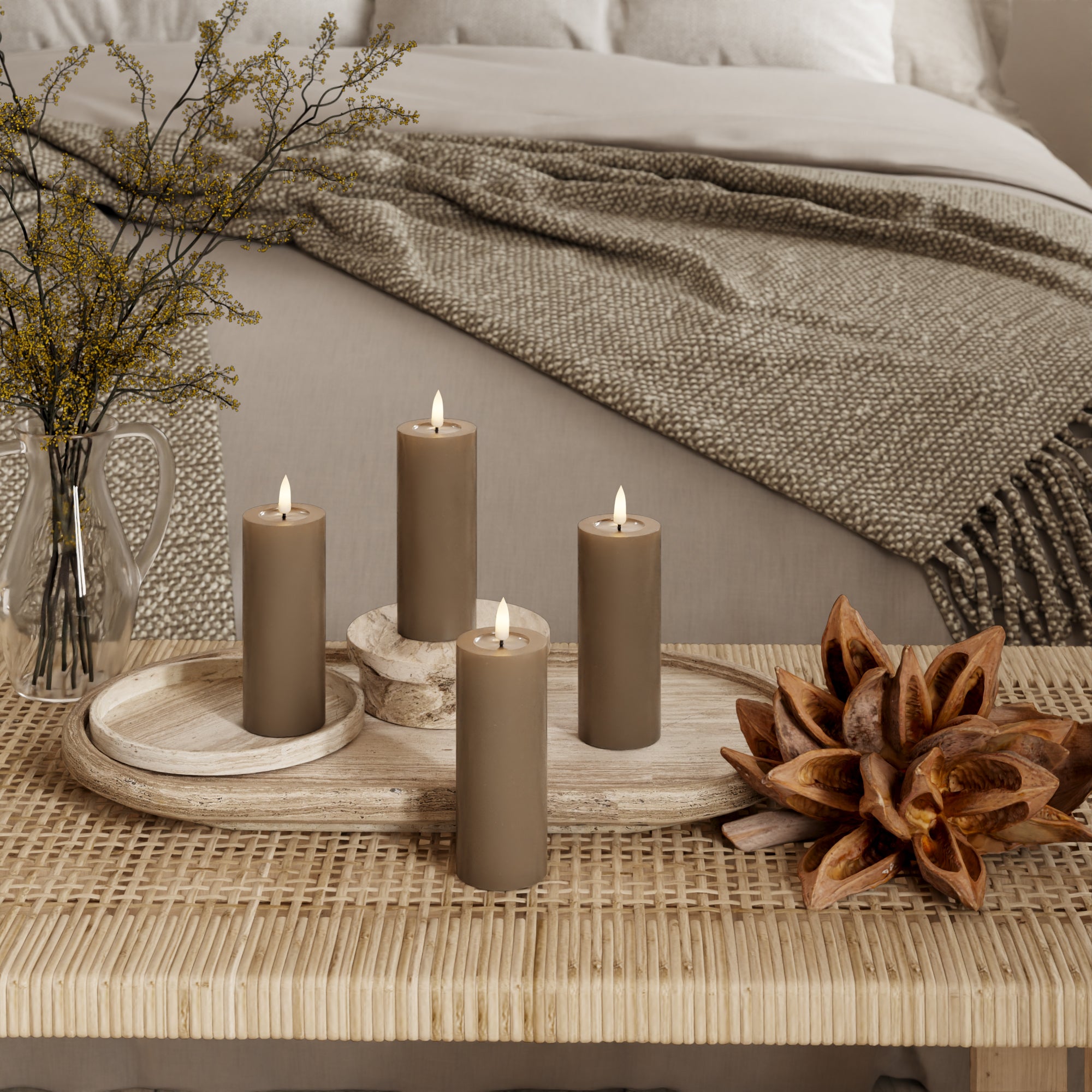 Φώτα μπλοκ LED Ø 5 x 12,5 cm Καραμέλα - 4 τεμ.