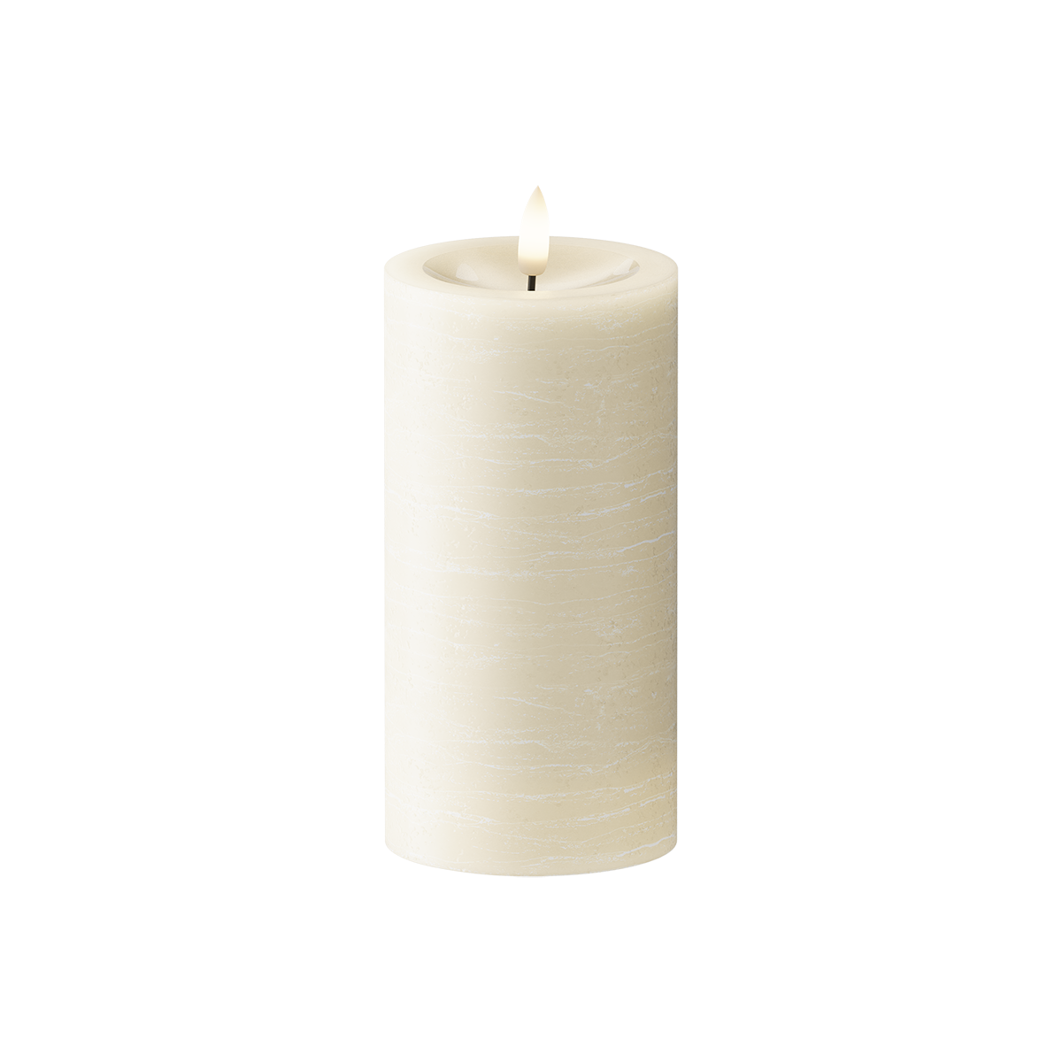 LED Blockljus Ø 7,5 x 15 cm Kräm