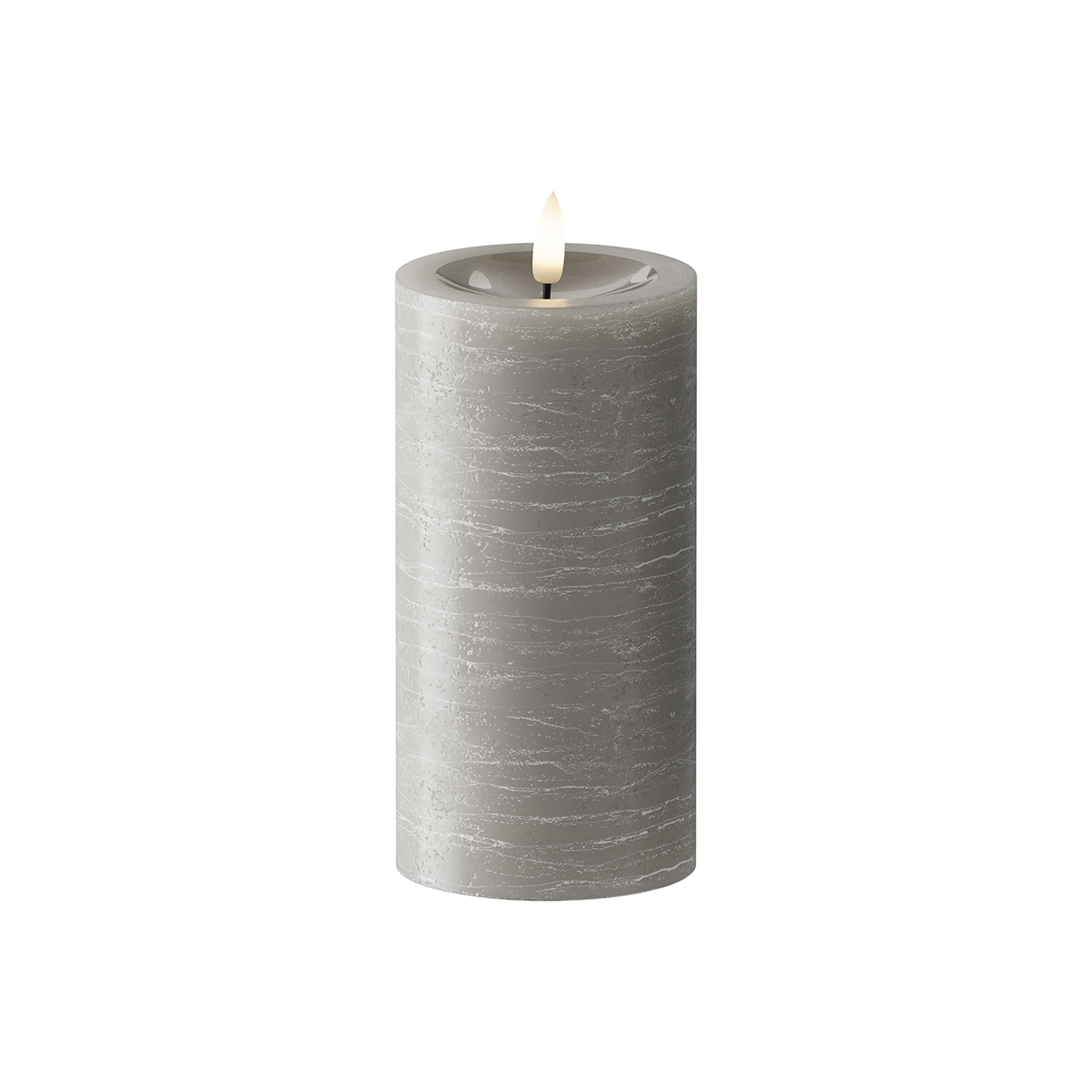 LED Blockljus Ø 7,5 x 15 cm Grå