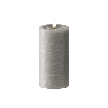 LED Blockljus Ø 7,5 x 15 cm Grå