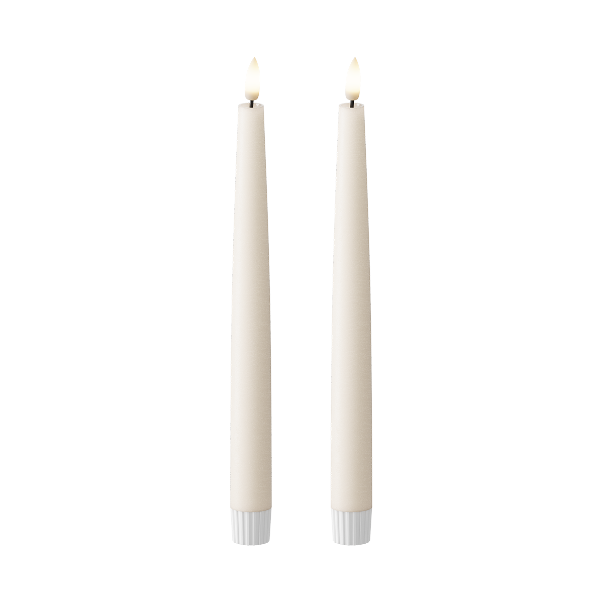 LED Kronelys 2 stk, Ø 2,2 x 25 cm Elfenben
