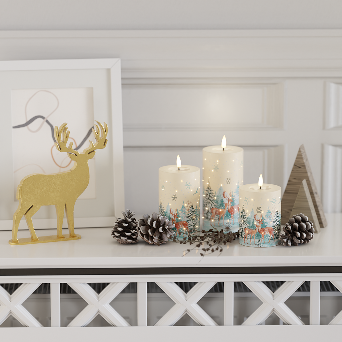 Deluxe Homeart LED- presentask med vaxljus med julmotiv jul 2