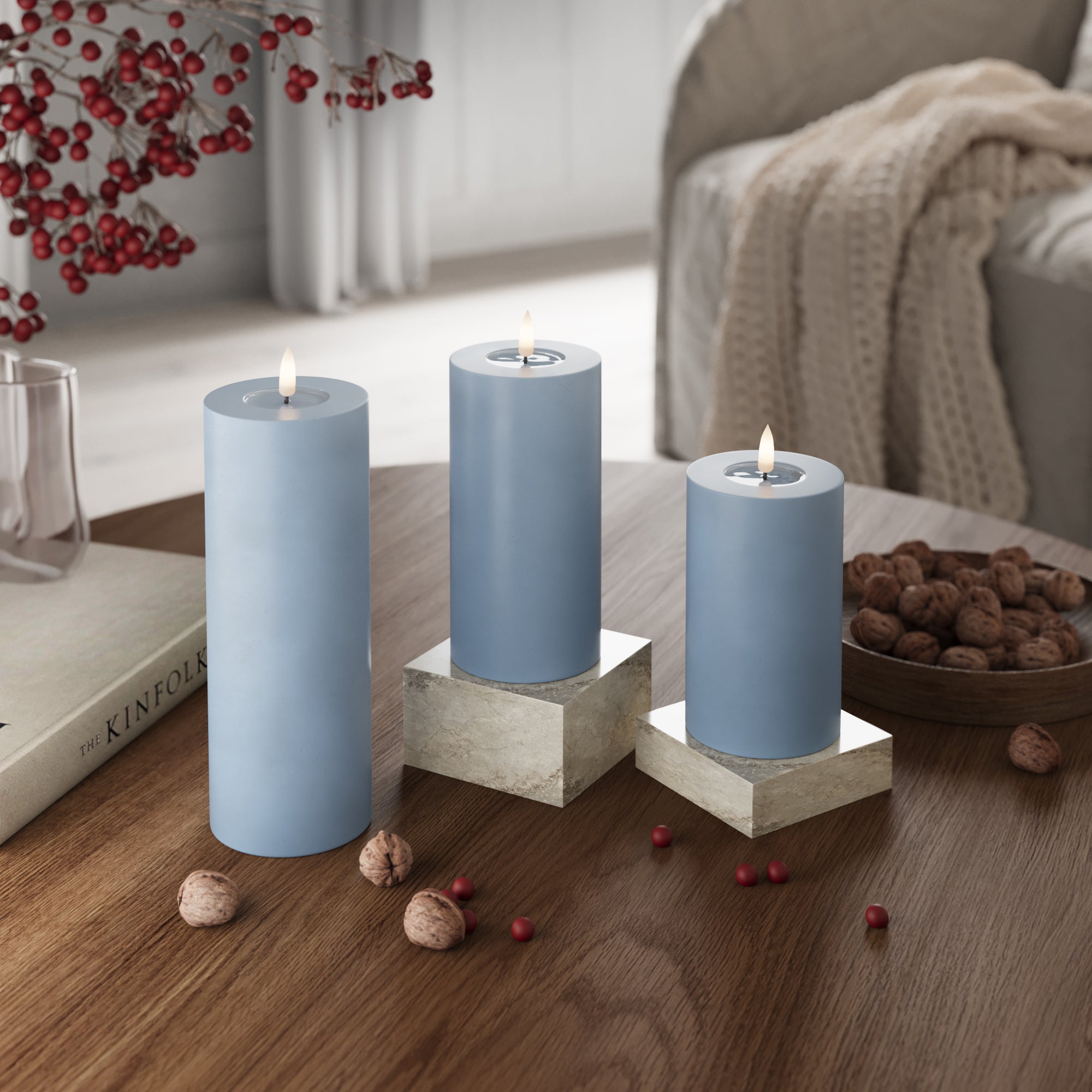 LED blokové světlo Ø 7,5 x 12,5 + 15 + 20 Ledově modrá