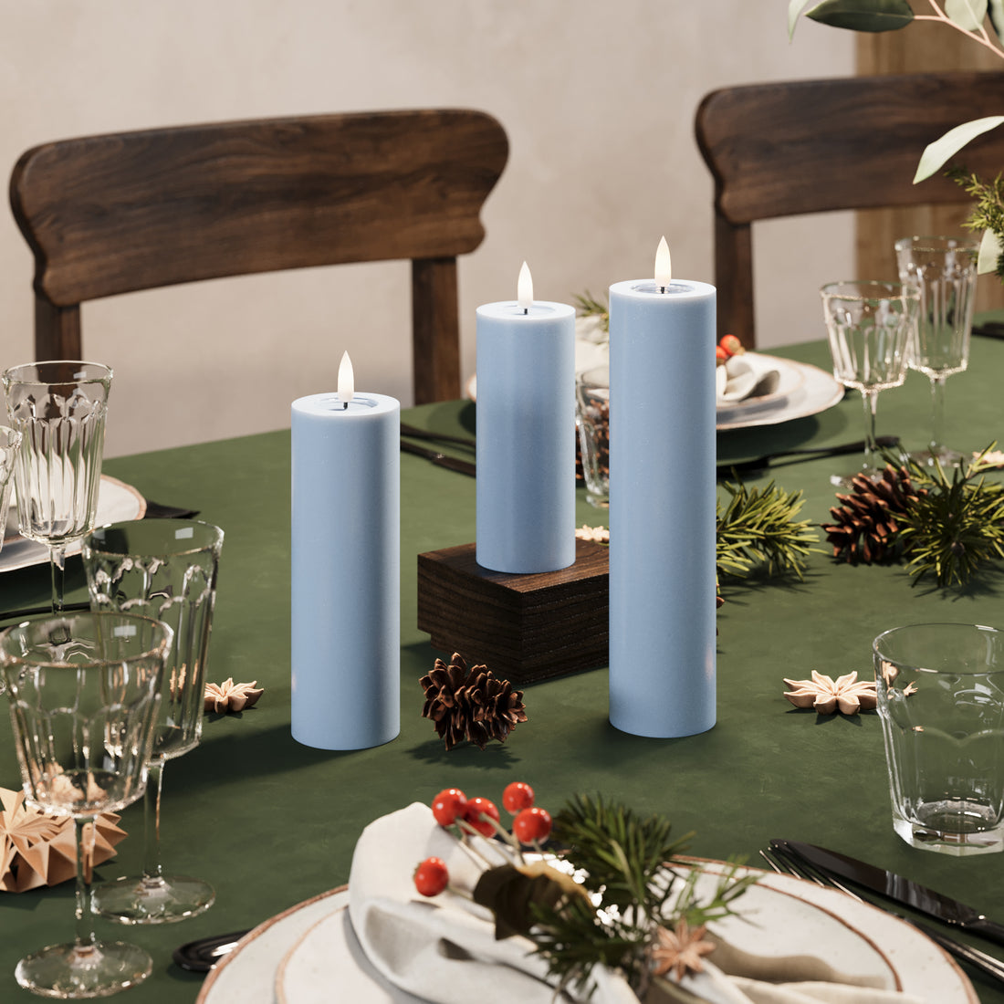 Φώτα μπλοκ LED Ø 5 x 20 cm Παγωμένο μπλε - 4 τεμ.