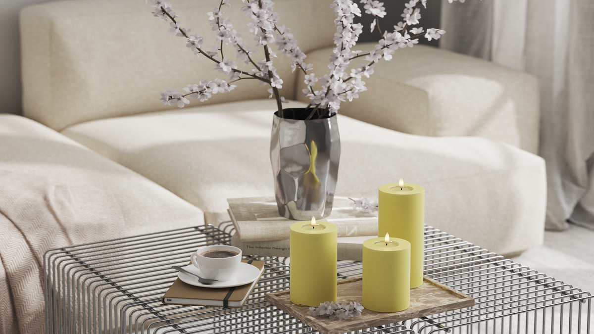 LED Blokker lys med naturtro LED flamme