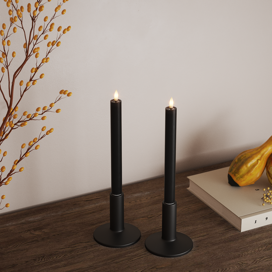 Deluxe Homeart LED Kronljus 2 st, Ø 2 x 24 cm Svart LED Kronljus 4