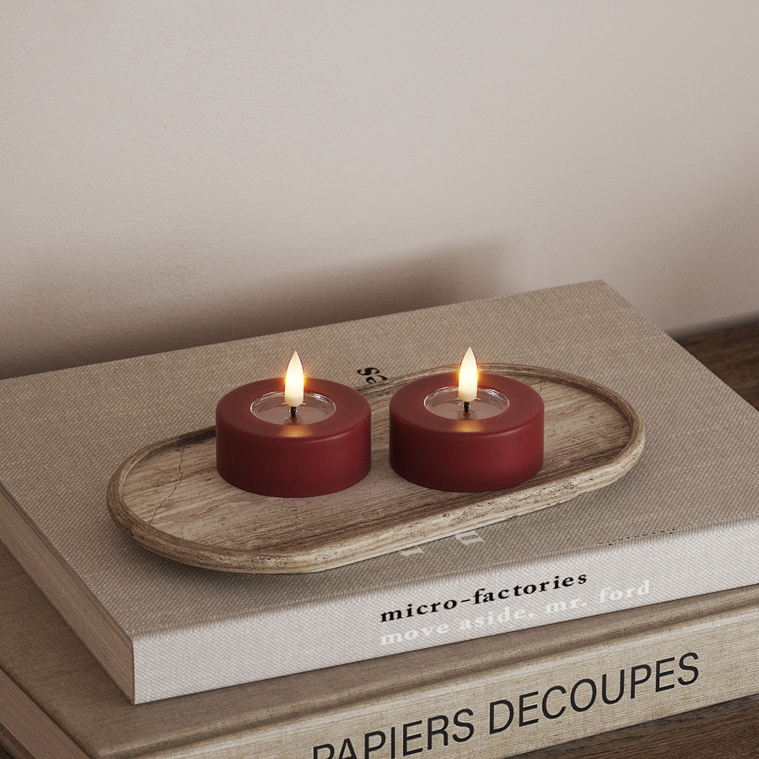 Deluxe Homeart LED Jumbo Fyrfadslys 2 stk. Store Bordeaux LED jumbo fyrfadslys 4