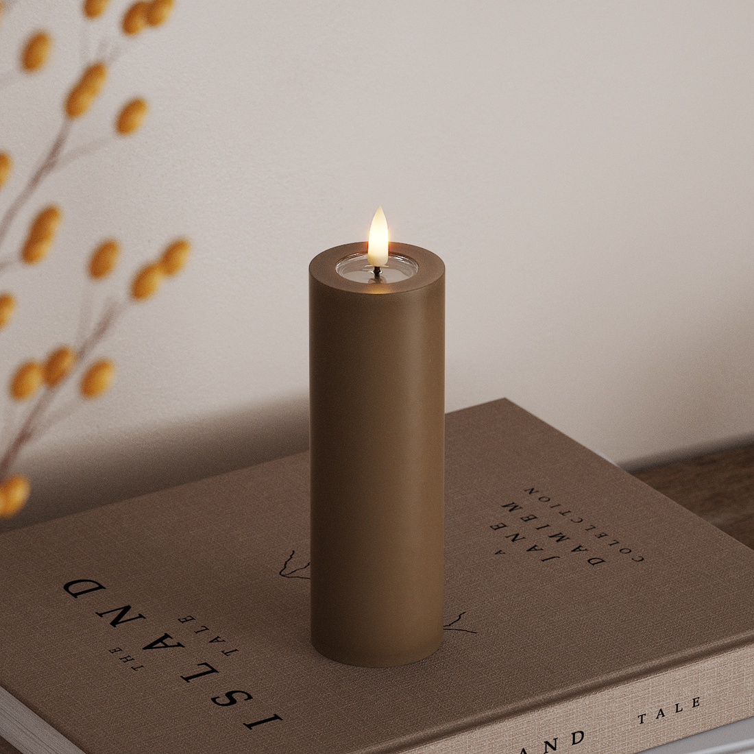 Deluxe Homeart LEDs Vela pilar Ø5x15cm Caramelo LEDs Vela pilar 4