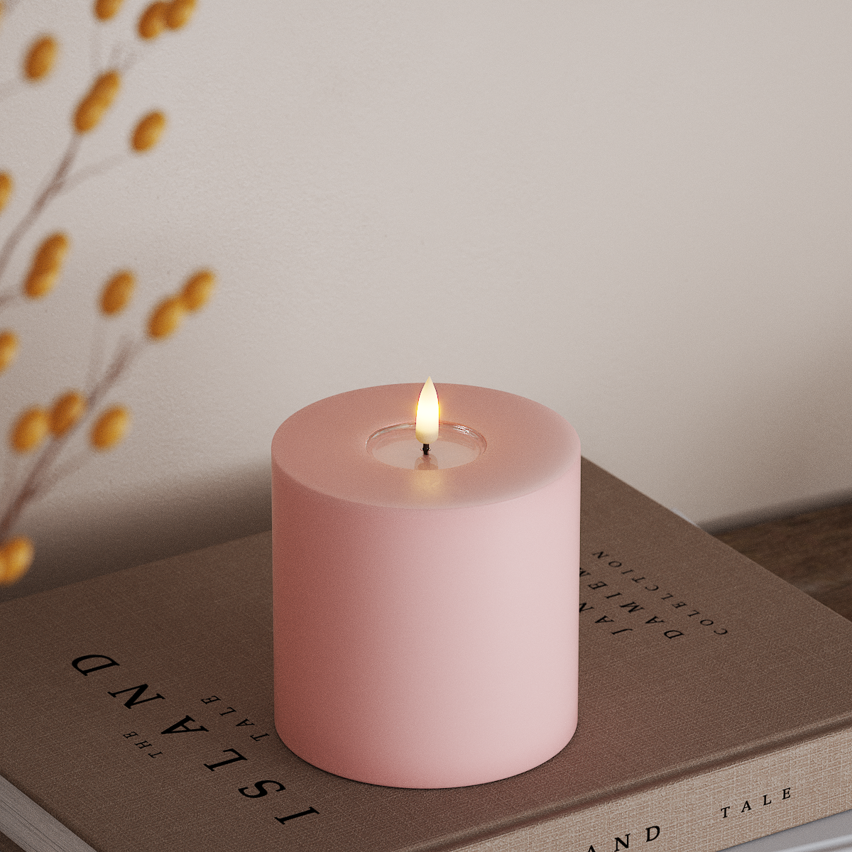 Deluxe Homeart LED Blokklys Ø 10 x 10 cm Lys rosa LED blokklys 3