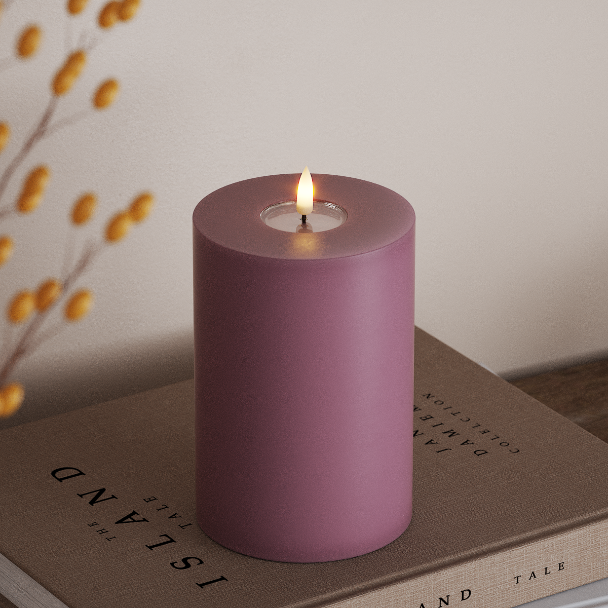 Deluxe Homeart LED blokové světlo Ø 10 x 15 cm Světle fialová LED blokové světlo 3