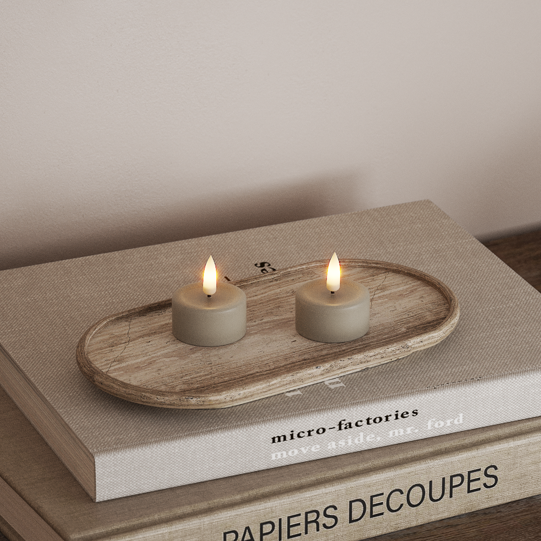 Deluxe Homeart LEDs Vela de chá 2 peças Areia LEDs Vela de chá 4