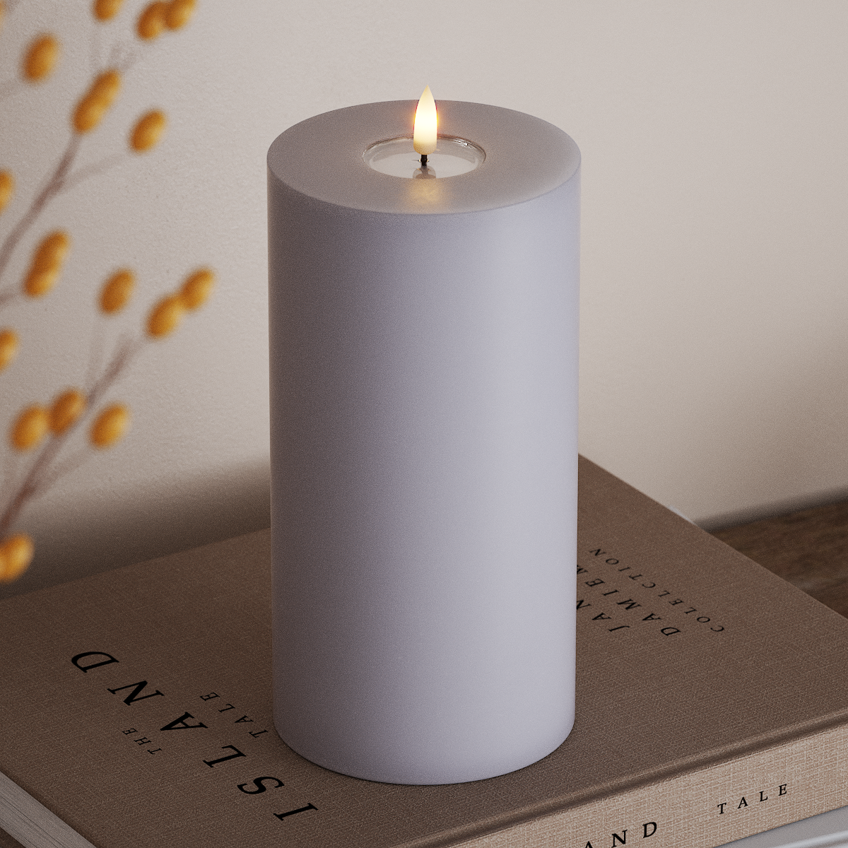 Deluxe Homeart LED blokové světlo Ø 10 x 20 cm Zaprášená modrá LED blokové světlo 3