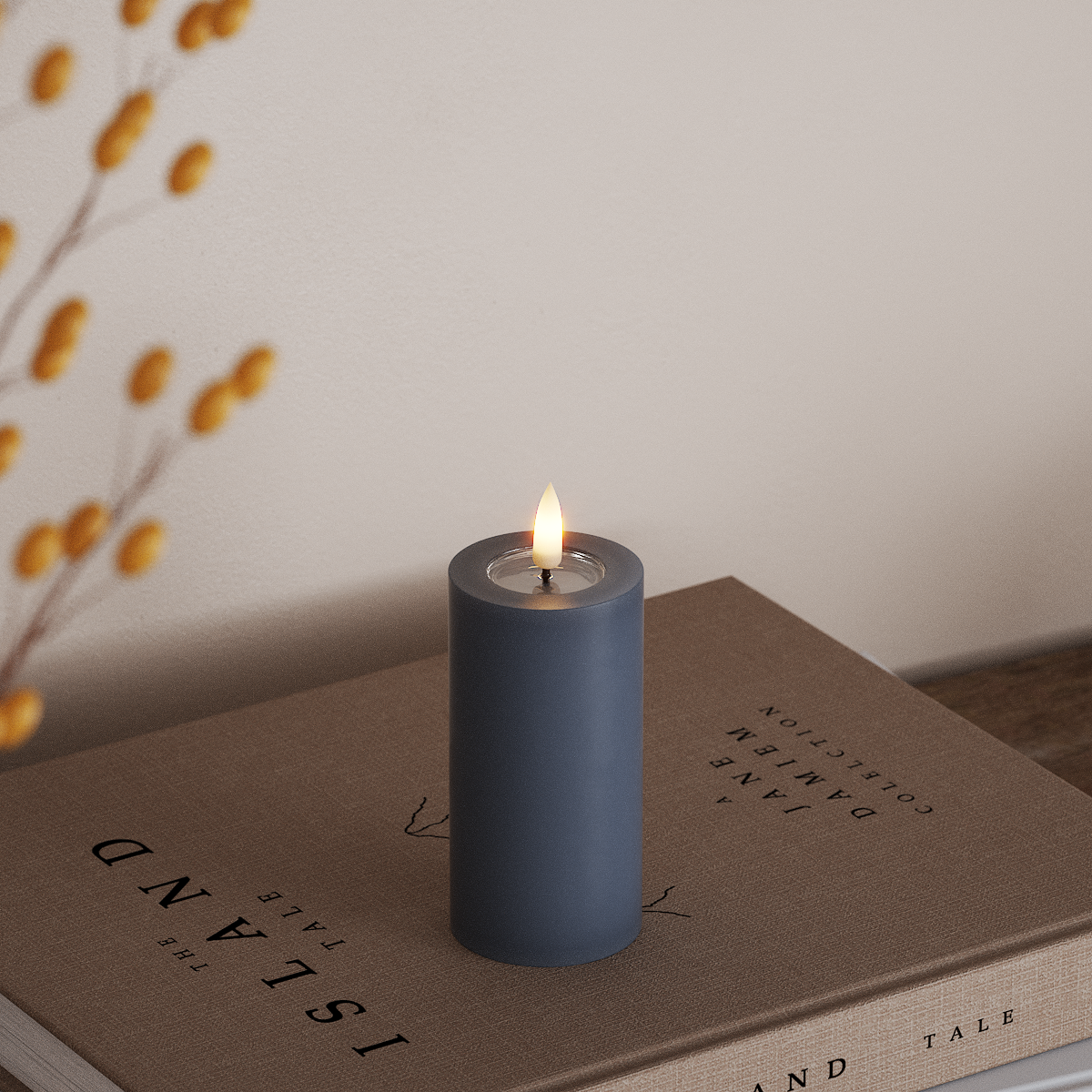 Deluxe Homeart LED Blockljus Ø 5 x 10 cm Isblå LED Blockljus 3