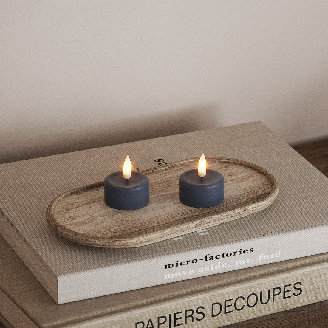 Deluxe Homeart LED Fyrfadslys 2 stk. Isblå LED fyrfadslys 4