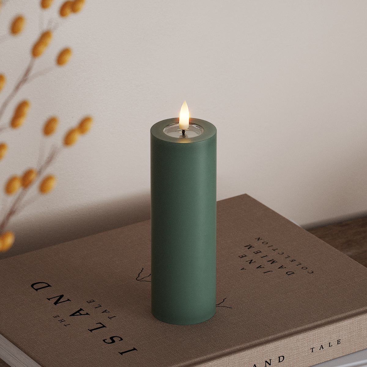 Deluxe Homeart LED blokové světlo Ø 5 x 15 cm Jadeitově zelená LED blokové světlo 3