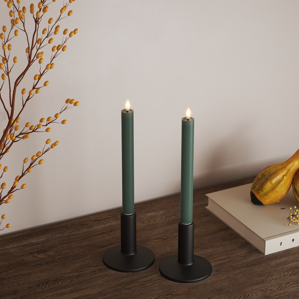 Deluxe Homeart LED φωτιστικό κορώνας 2 τμχ, Ø 2 x 24 cm Πράσινο του νεφρίτη Φως κορώνας LED 3