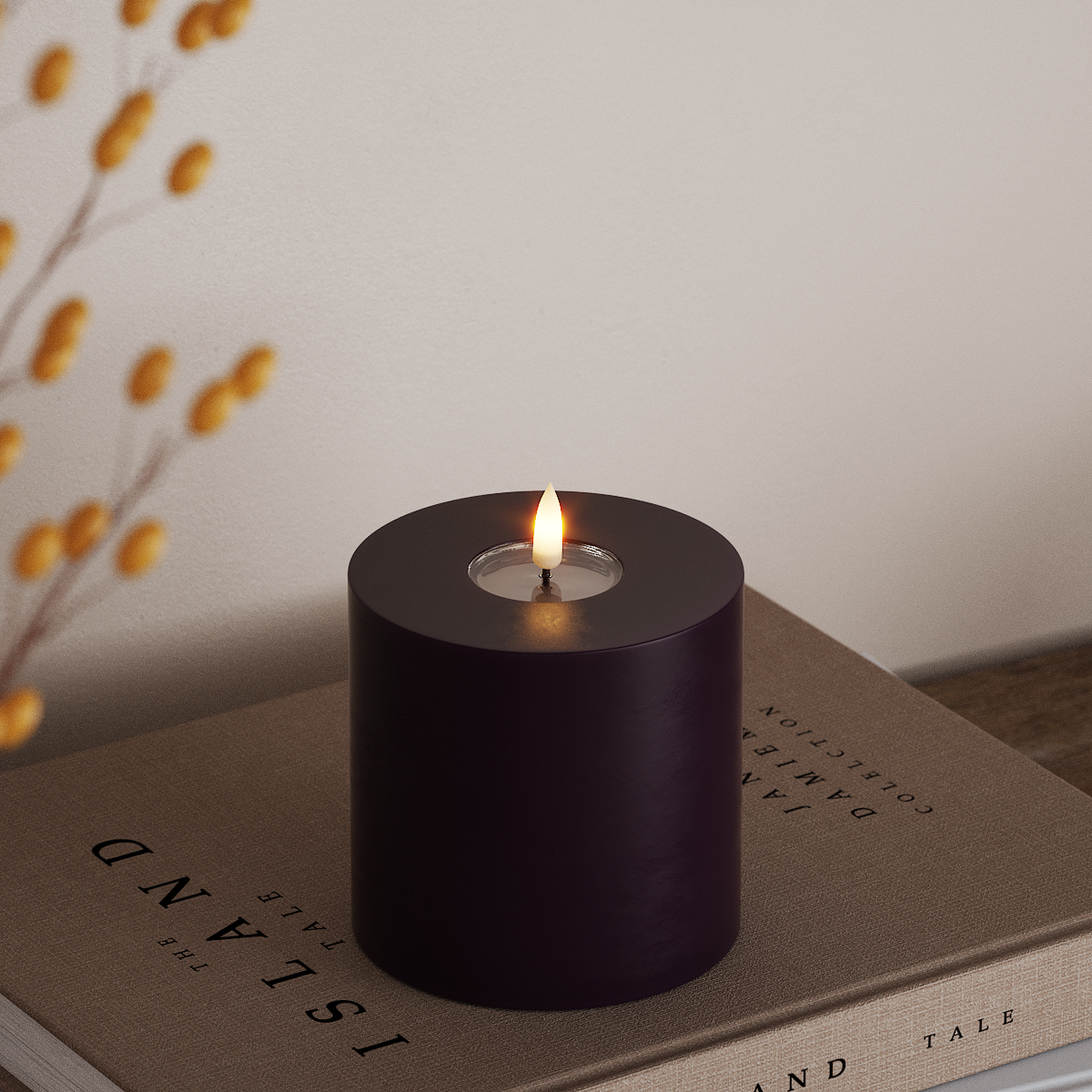 Deluxe Homeart LED blokové světlo Ø 10 x 10 cm Tmavě fialová LED blokové světlo 3