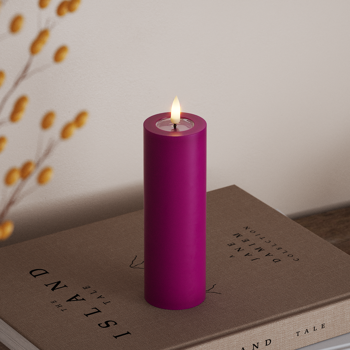 Deluxe Homeart Φωτιστικό μπλοκ LED Ø 5 x 15 cm Βιολετί Φως μπλοκ LED 3