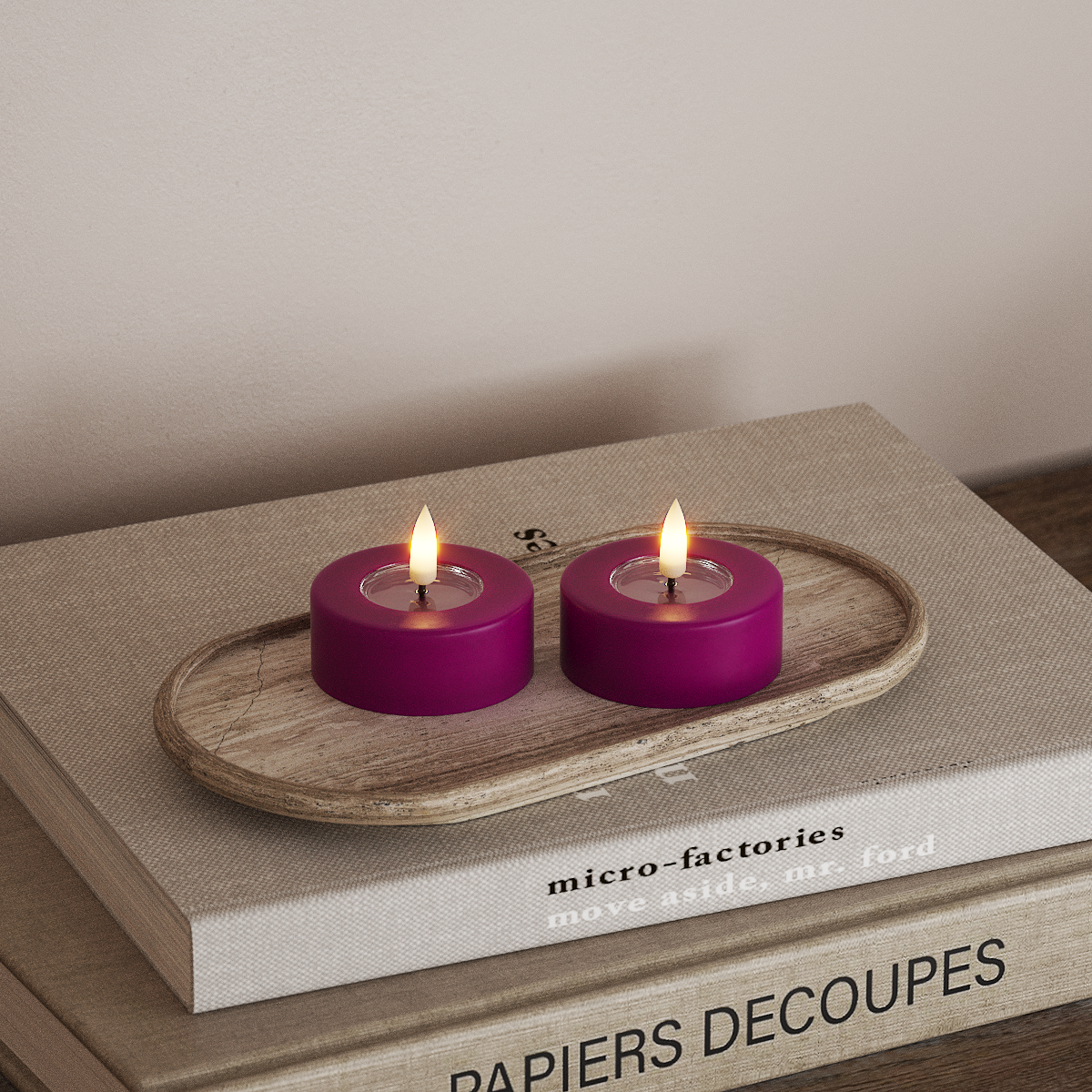 Deluxe Homeart Ρεσώ LED Jumbo 2 τεμ. Μεγάλο Βιολετί Φωτάκι τσαγιού LED jumbo 3