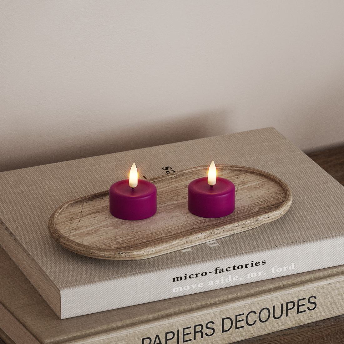 Deluxe Homeart LED Fyrfadslys 2 stk. Violet LED fyrfadslys 4