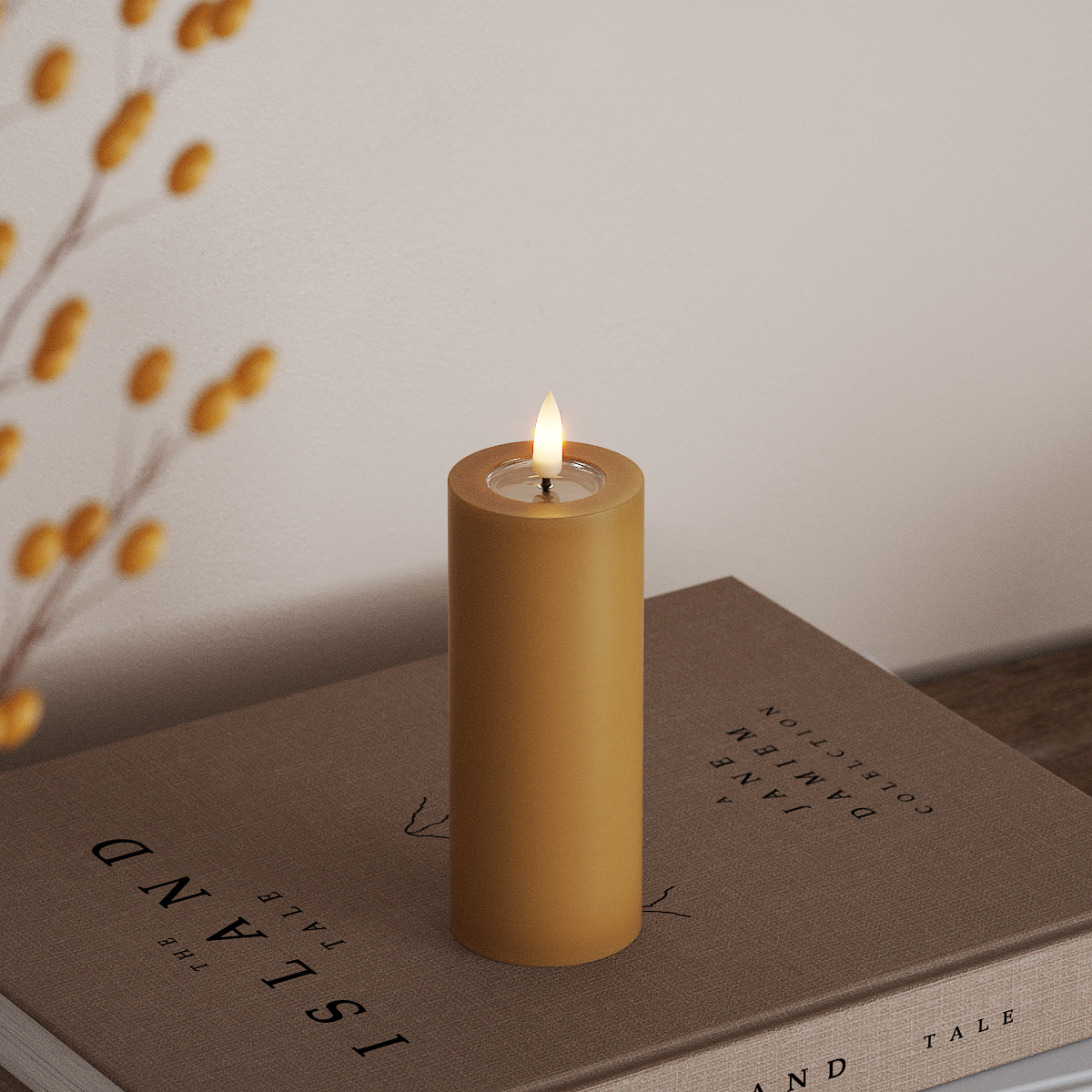 Deluxe Homeart LEDs Vela pilar Ø5 x 12,5cm Caril LEDs Vela pilar 3