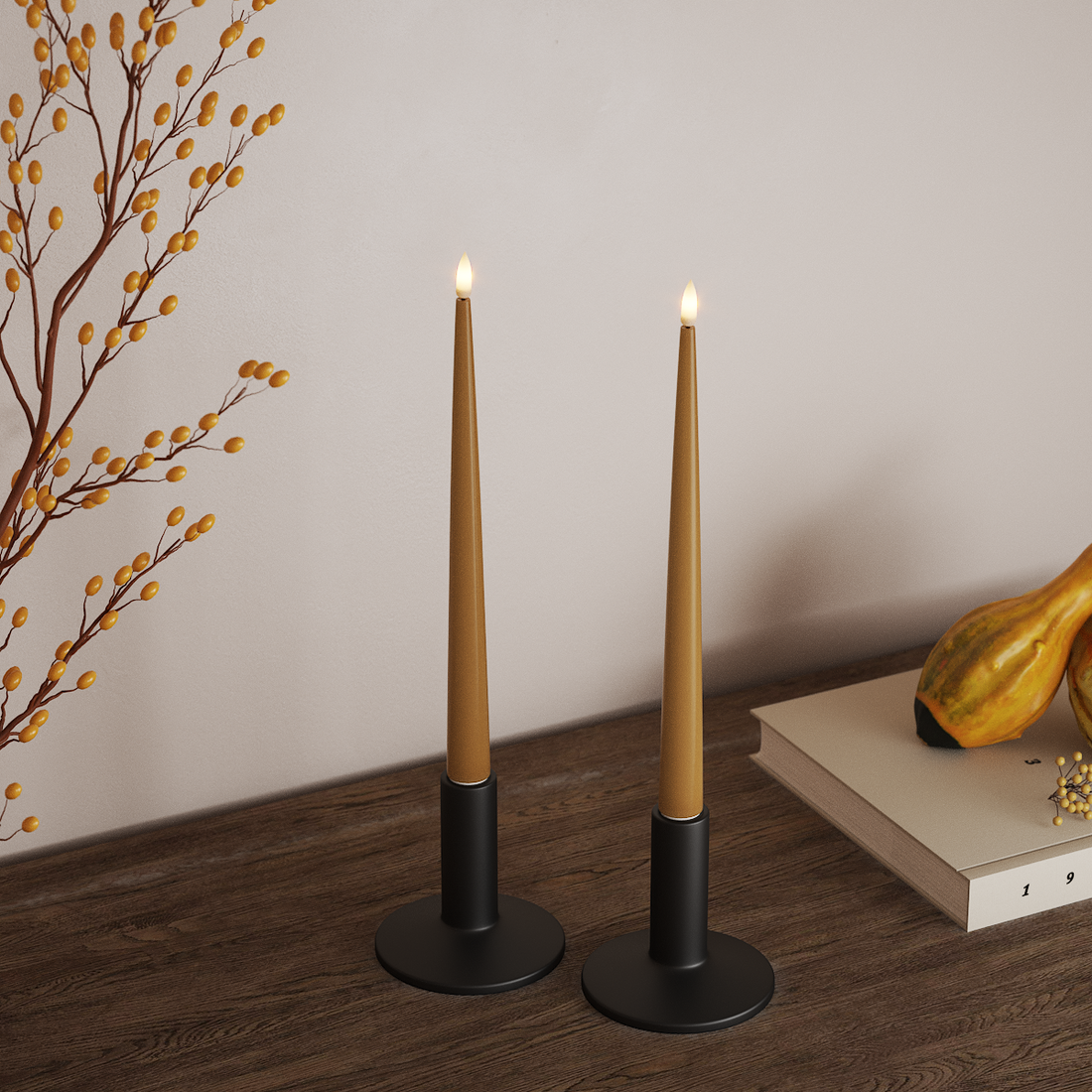 Deluxe Homeart LED Ljus Med Lack med Lack, 2 st 28 cm Curry LED Ljus Med Lack 4