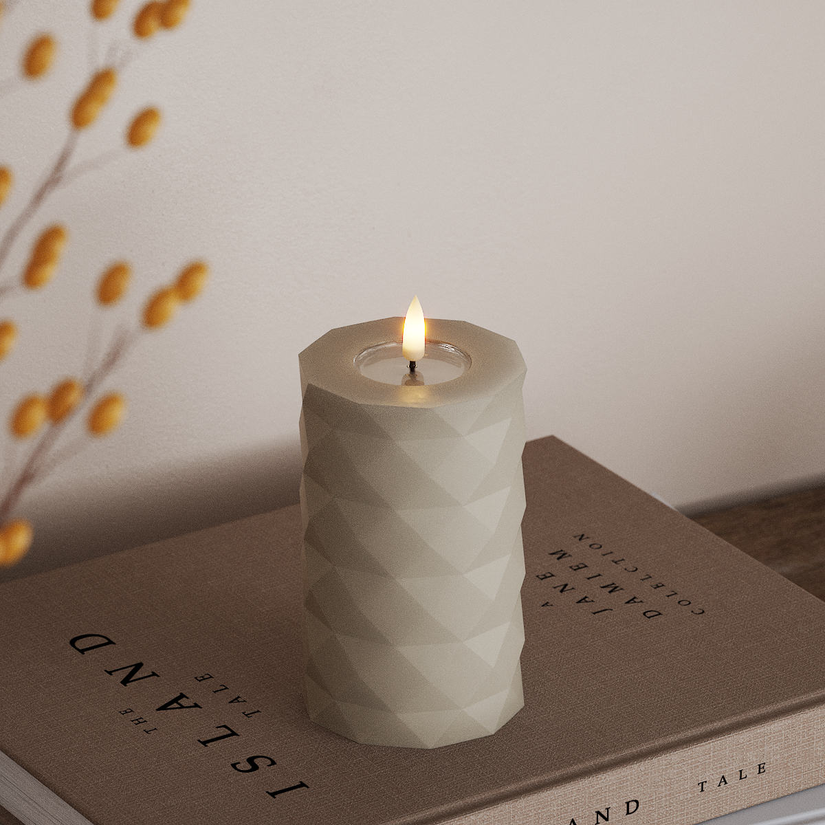 Deluxe Homeart Square Φωτιστικό μπλοκ LED Ø 7,5 x 12,5 cm Άμμος LED Square 3