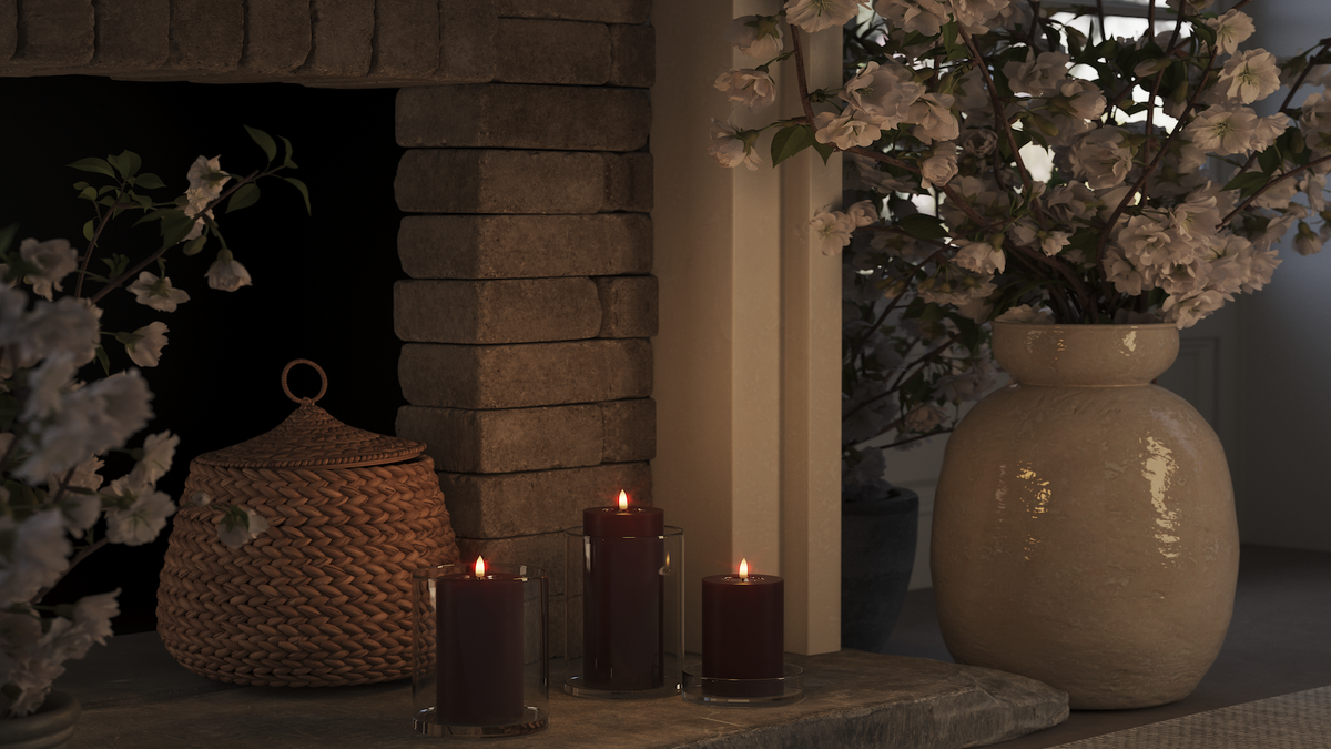 LED de vida real Vela pilar Com design wetlook ™