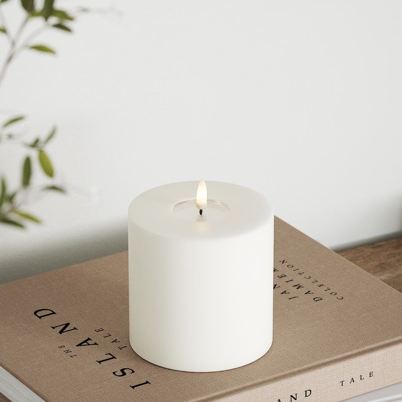 Deluxe Homeart LED Blockljus Ø 10 x 10 cm Vit