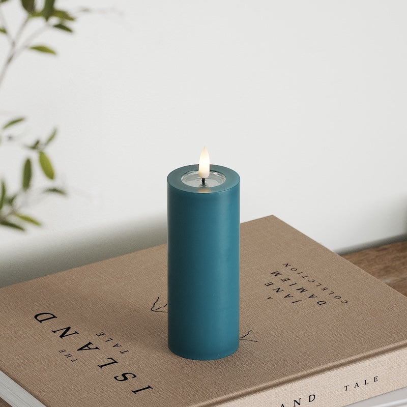 Deluxe Homeart Φωτιστικό μπλοκ LED Ø 5 x 12,5 cm Πετρόλ