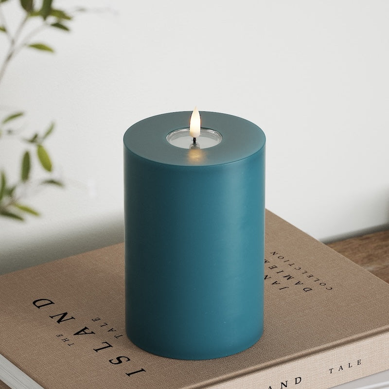 Deluxe Homeart Φωτιστικό μπλοκ LED Ø 10 x 15 cm Πετρόλ