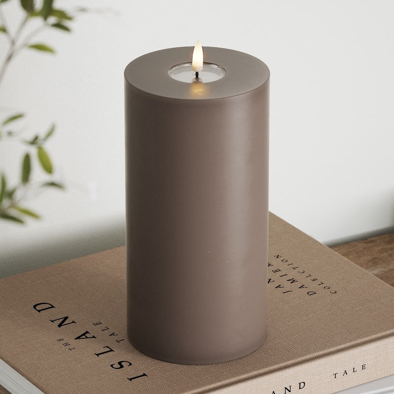 Deluxe Homeart LED Blokklys Ø 10 x 20 cm Mokka