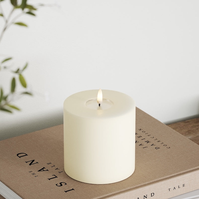 Deluxe Homeart LEDs Vela pilar Ø 10 x 10 cm Creme