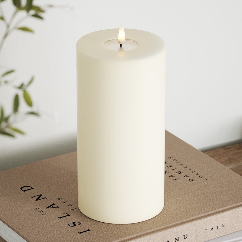 Deluxe Homeart Φωτιστικό μπλοκ LED Ø 10 x 20 cm Κρεμ