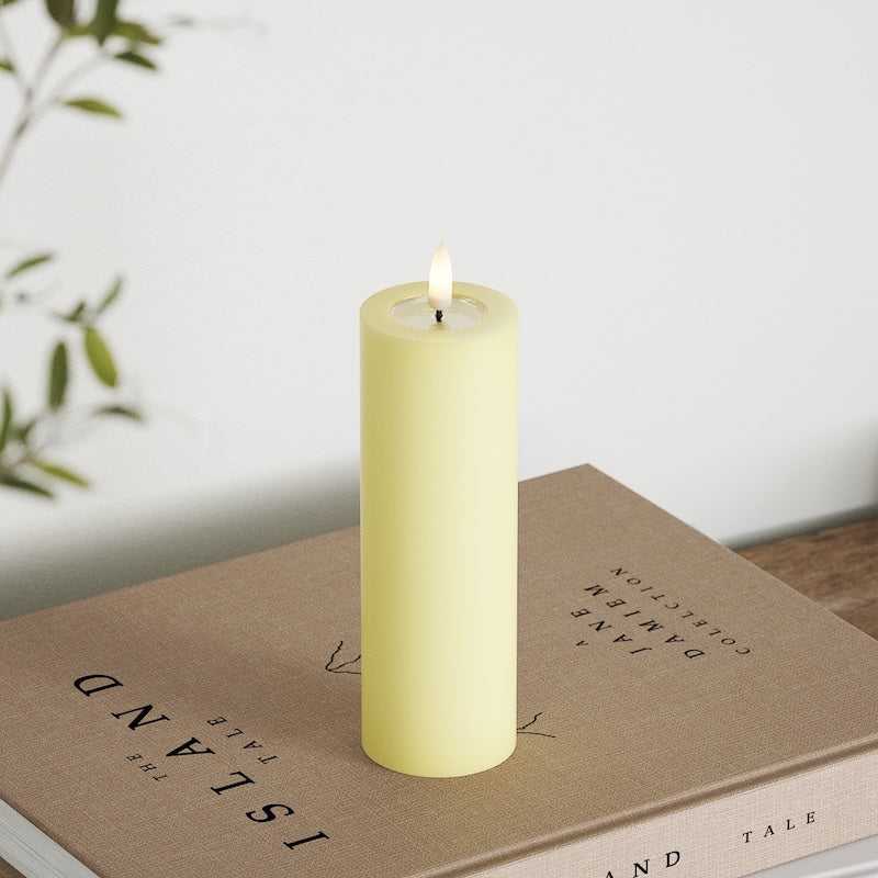 Deluxe Homeart Φωτιστικό μπλοκ LED Ø 5 x 15 cm Ανοιχτό κίτρινο