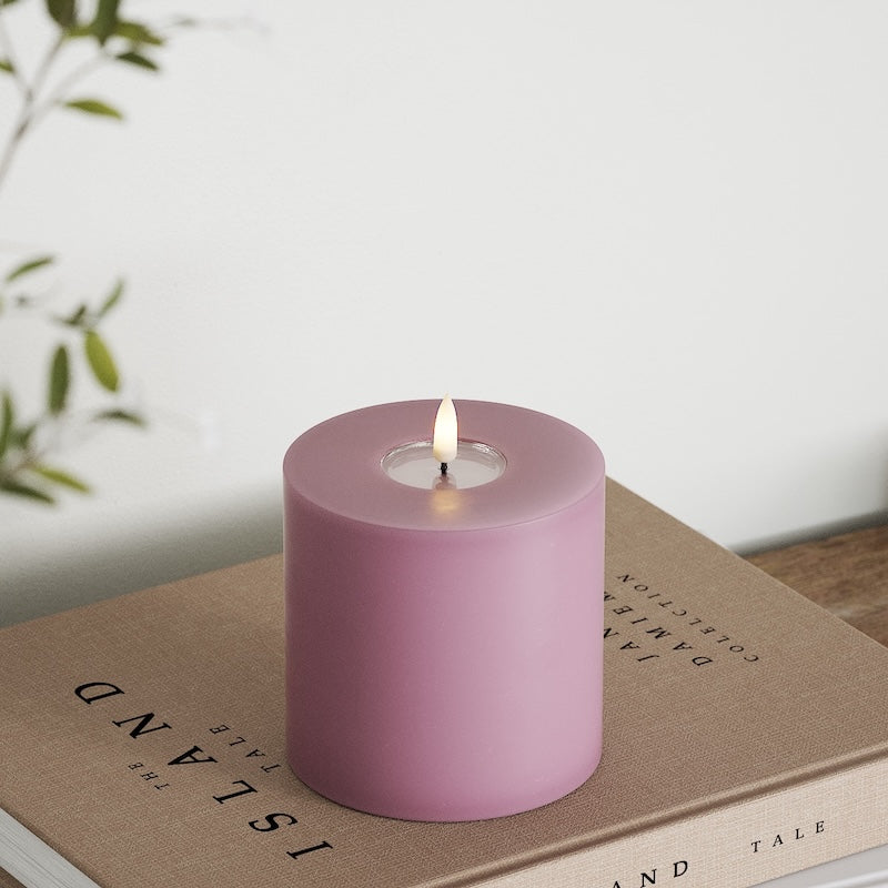 Deluxe Homeart Φωτιστικό μπλοκ LED Ø 10 x 10 cm Ανοιχτό μωβ