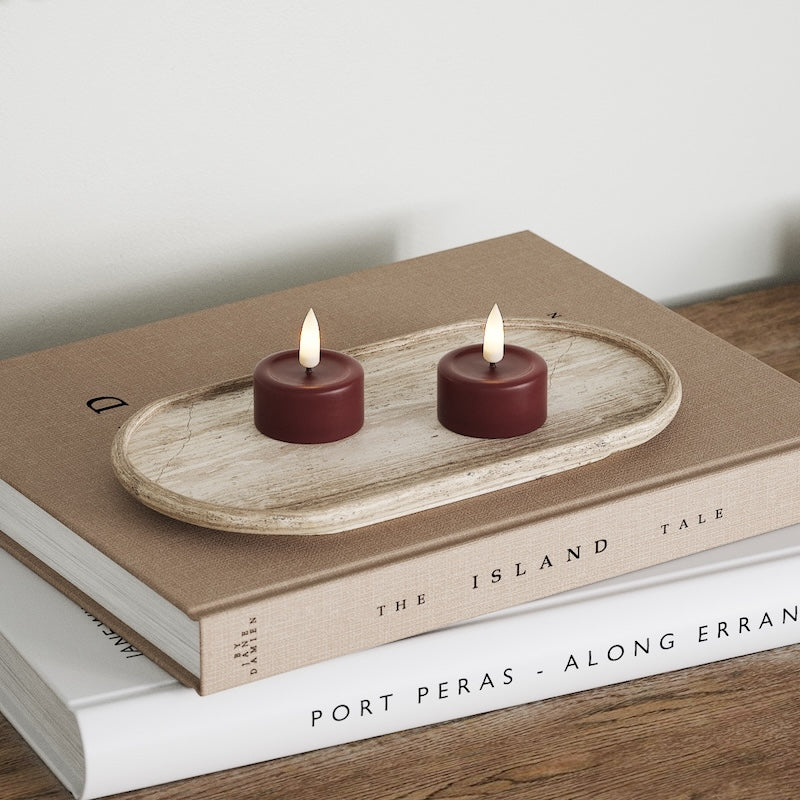 Deluxe Homeart Φωτιστικό τσαγιού LED 2 τεμ. Βουργουνδί