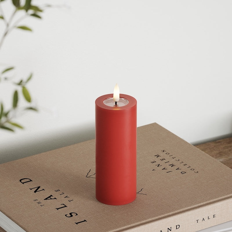 Deluxe Homeart Φωτιστικό μπλοκ LED Ø 5 x 12,5 cm Κόκκινο