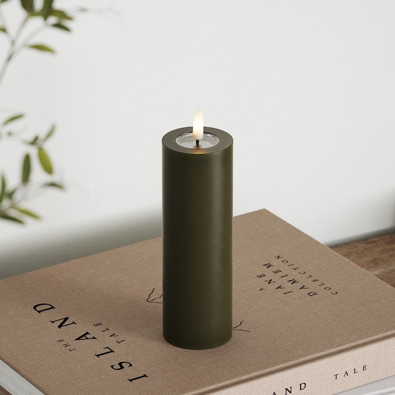 Deluxe Homeart LED blokové světlo Ø 5 x 15 cm Tmavě zelená