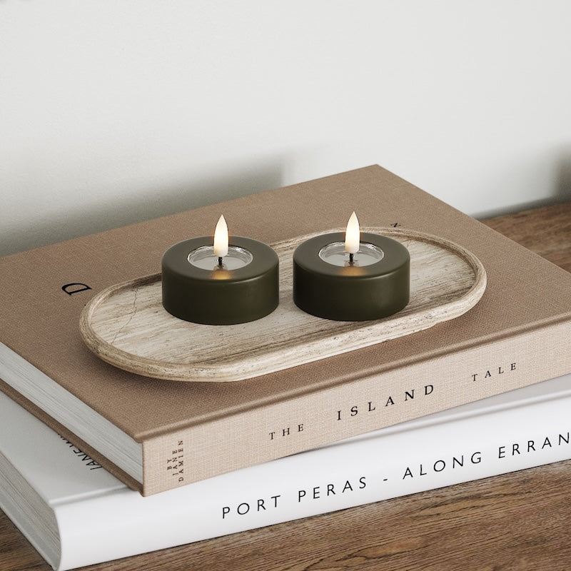 Deluxe Homeart Jumbo LED Vela de chá 2 peças (Grande) Bordeaux