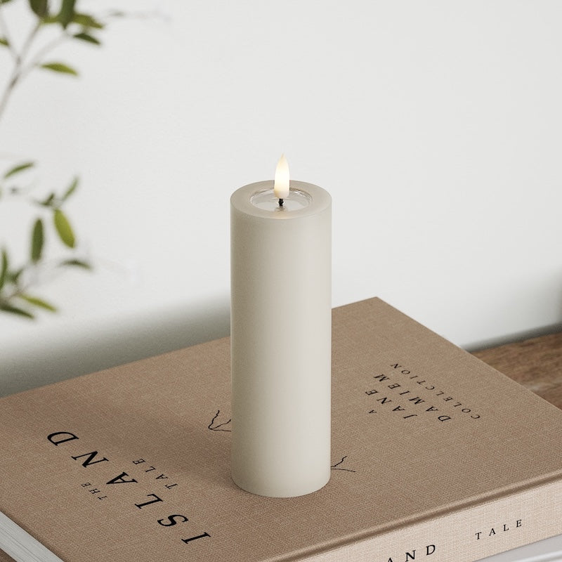 Deluxe Homeart Φωτιστικό μπλοκ LED Ø 5 x 15 cm Άμμος