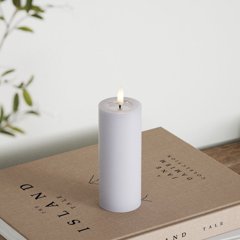 Deluxe Homeart LED Bloklys Ø 5 x 12,5 cm Støvet blå