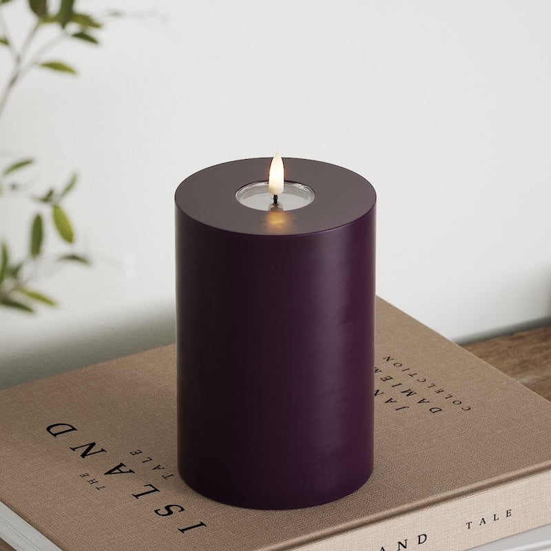 Deluxe Homeart LED Blokklys Ø 10 x 15 cm Mørkelilla