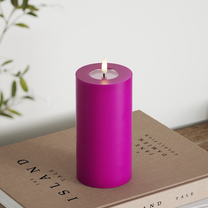 Deluxe Homeart LEDs Vela pilar Ø 7,5 x 15 cm Violeta