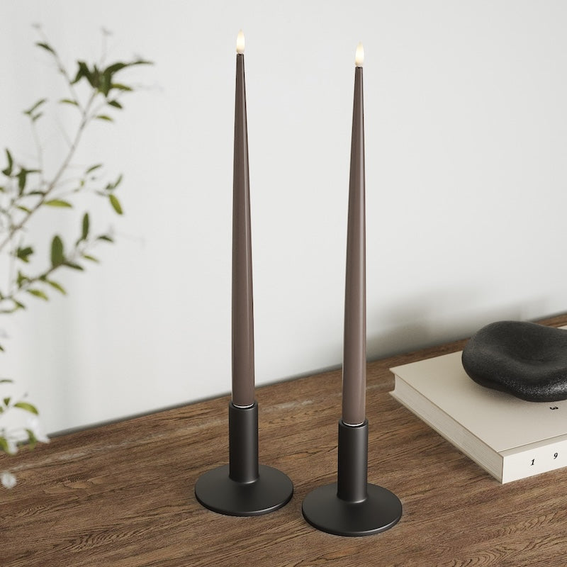 Deluxe Homeart LED světlo na svíčku s lakem, 2 ks (38 cm) Mokka