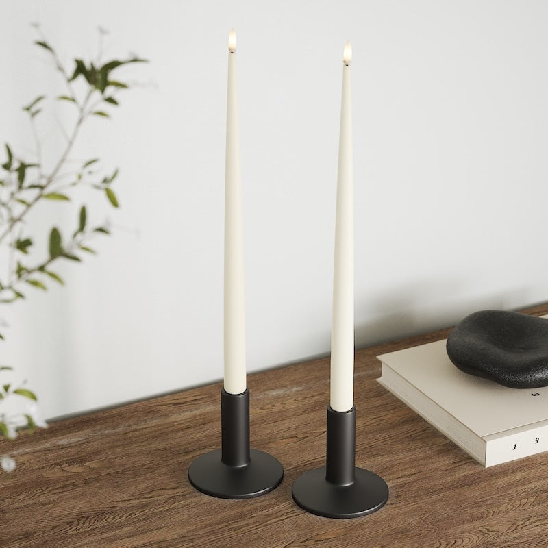 Deluxe Homeart LED světlo na svíčku s lakem, 2 ks (38 cm) Krémová