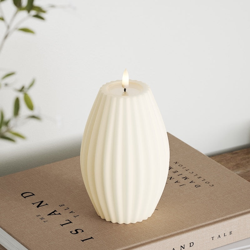 Deluxe Homeart LED Rilleljus D 10 x H 15 cm Kräm