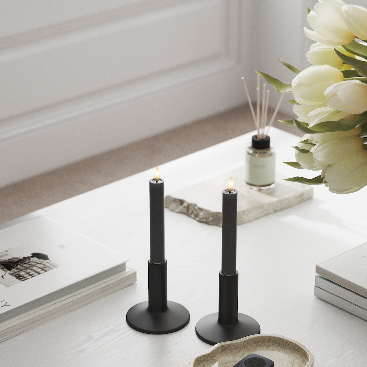 Deluxe Homeart LED φωτιστικό κορώνας 2 τμχ, Ø 2 x 15 cm Γκρι Φως κορώνας LED 1